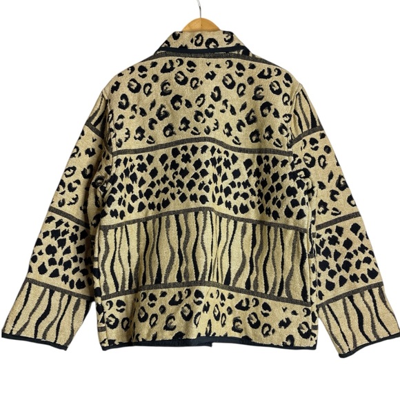 Jane Ashley vintage jacket animal print Large 100% cotton - Picture 7 of 7
